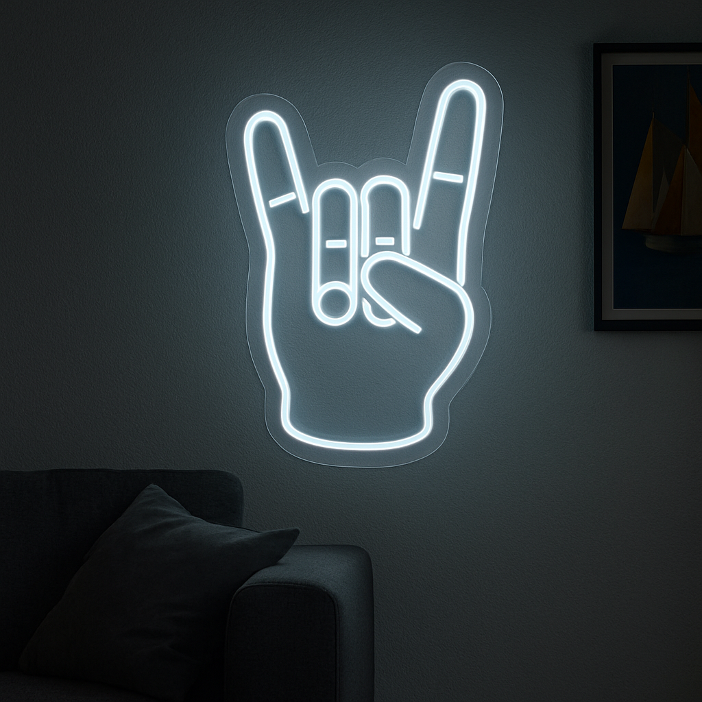 "Rock Hand" Led Neonskylt.