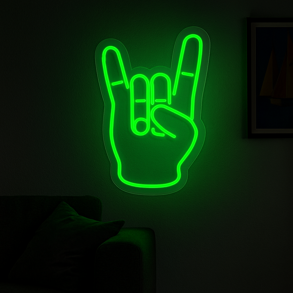 "Rock Hand" Led Neonskylt.