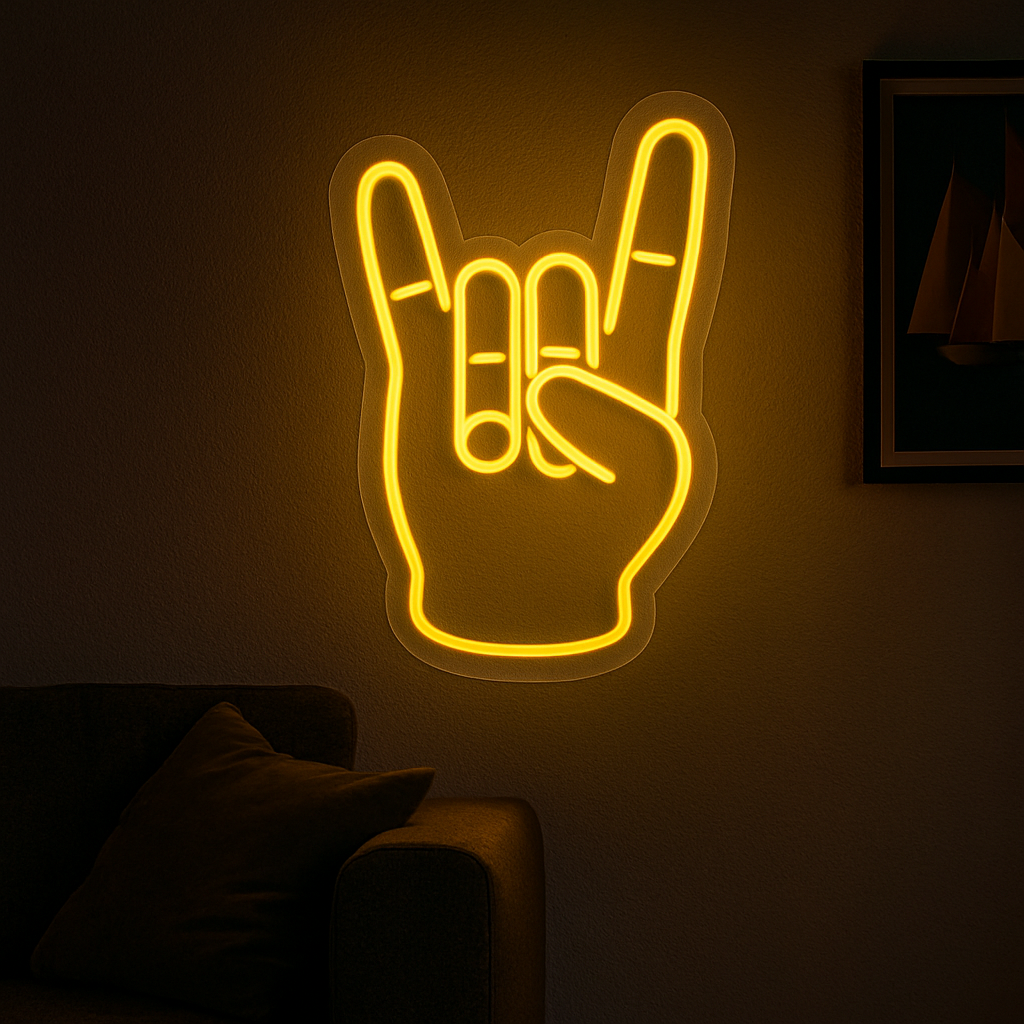 "Rock Hand" Led Neonskylt.