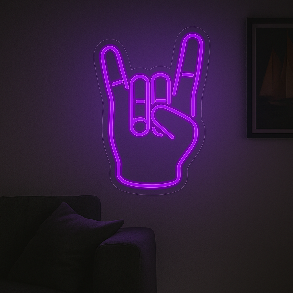 "Rock Hand" Led Neonskylt.