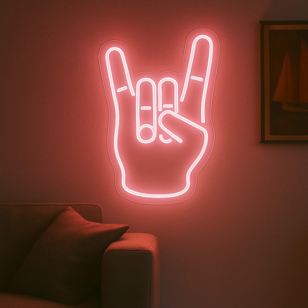 "Rock Hand" Led Neonskylt.