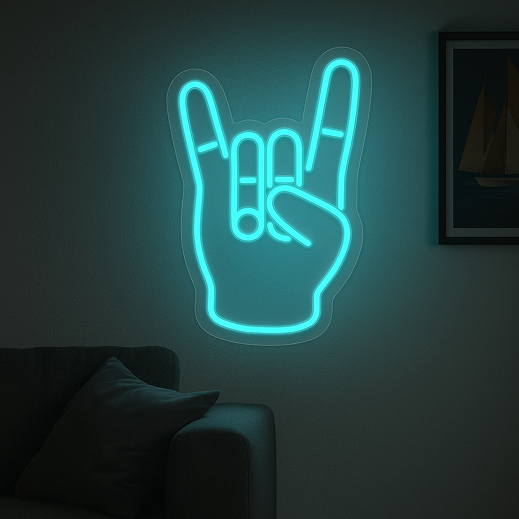 "Rock Hand" Led Neonskylt.