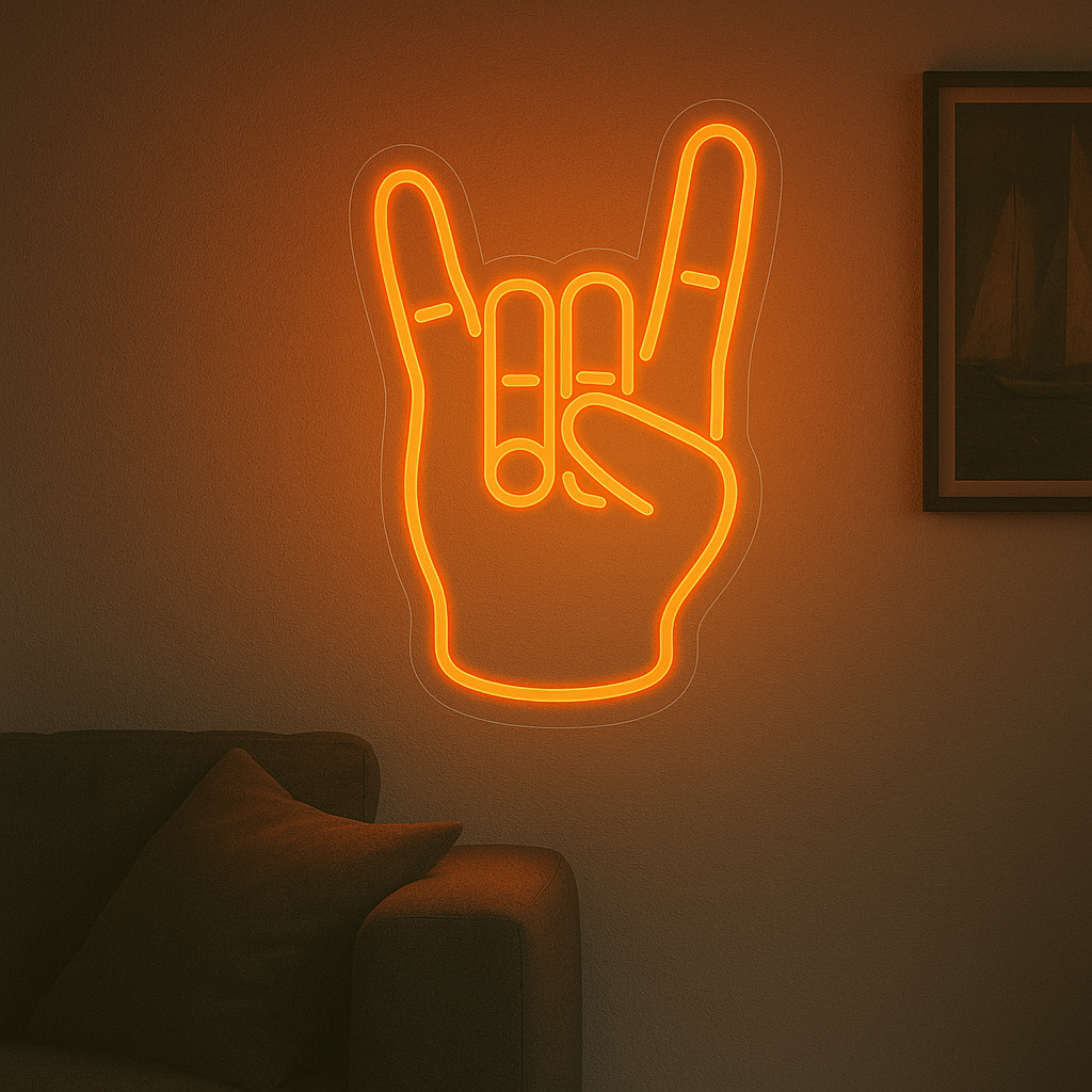 "Rock Hand" Led Neonskylt.