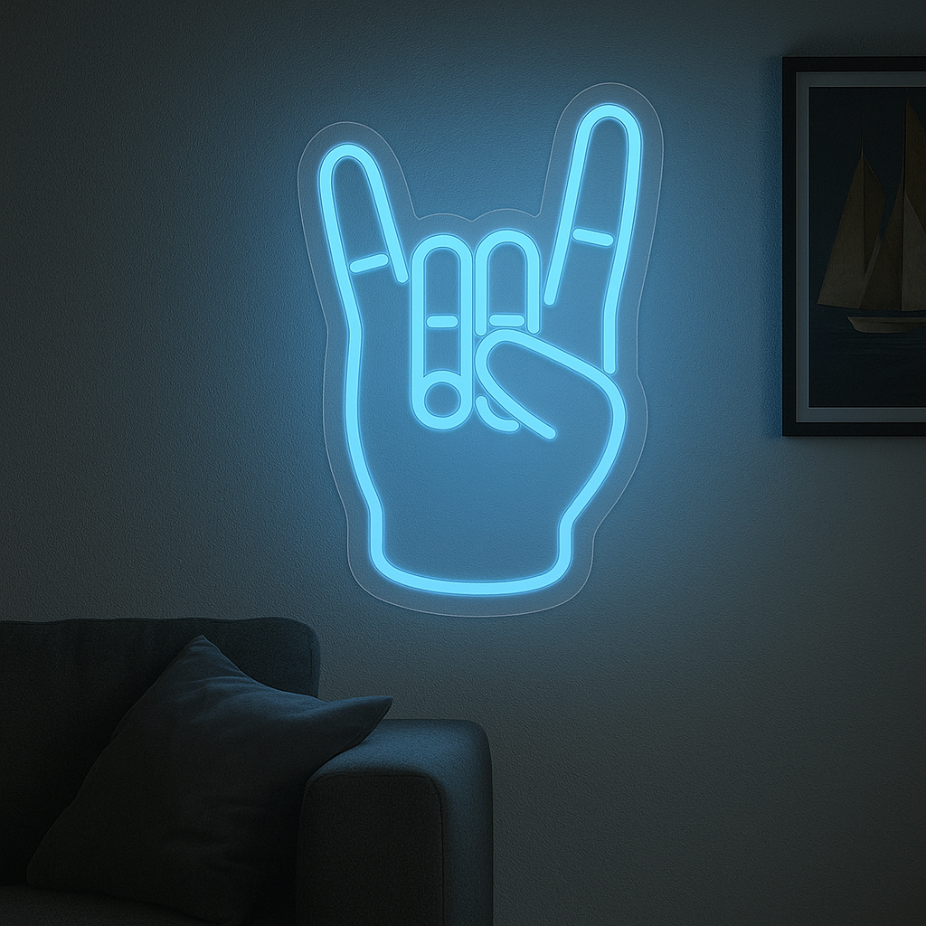 "Rock Hand" Led Neonskylt.