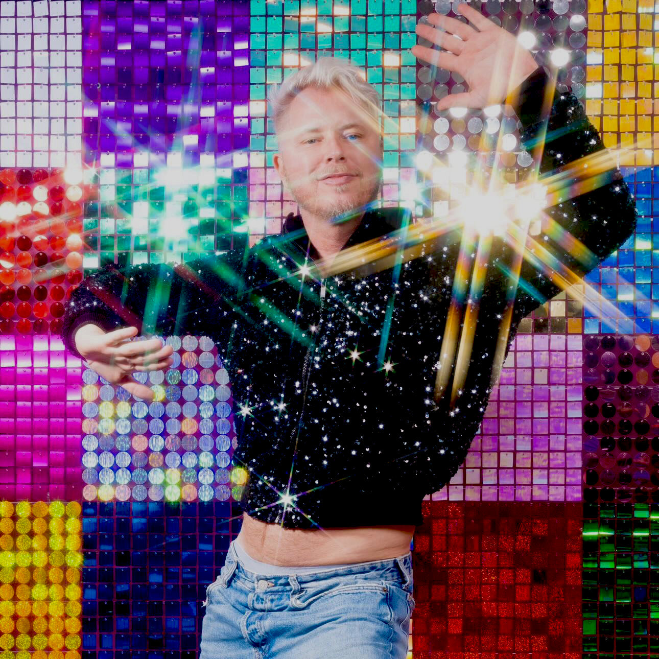 Man med discokavaj, NEONSKYLT