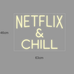 "NETFLIX & CHILL" Led neonskylt. 46x63 cm.