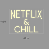 "NETFLIX & CHILL" Led neonskylt. 46x63 cm.
