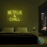 "NETFLIX & CHILL" Led neonskylt. 46x63 cm.