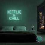 "NETFLIX & CHILL" Led neonskylt. 46x63 cm.
