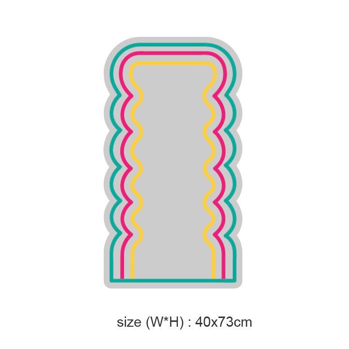 Spegel "Bølgen" Led neonskylt.