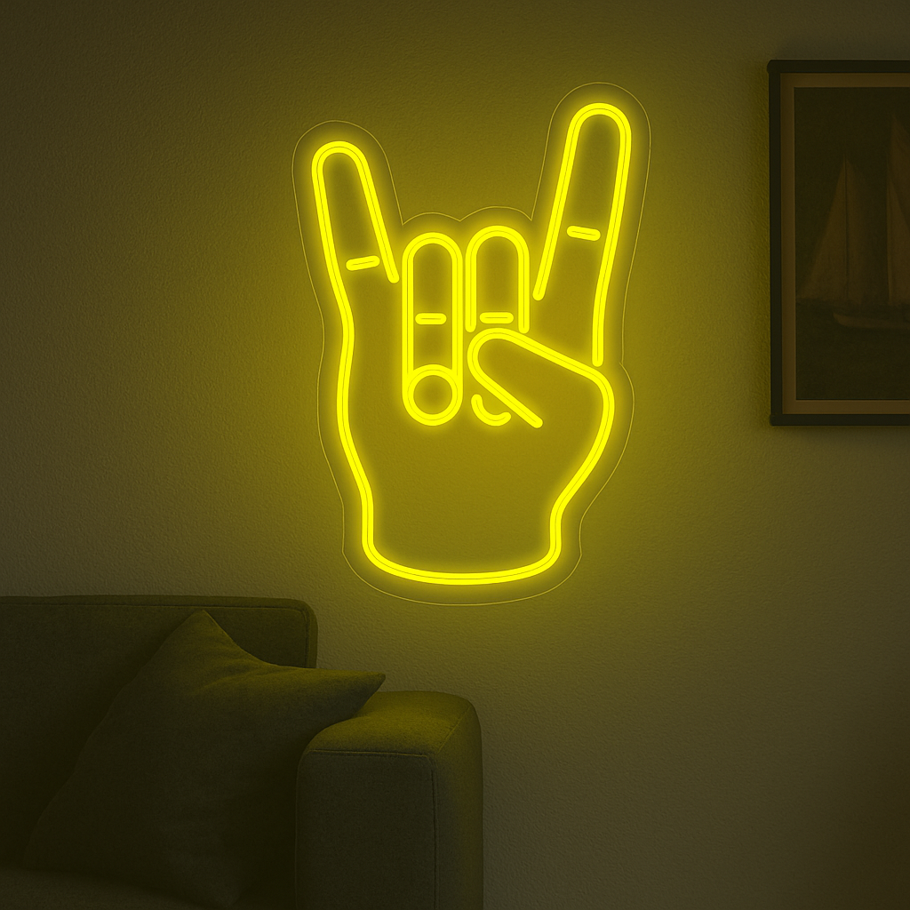 "Rock Hand" Led Neonskylt.
