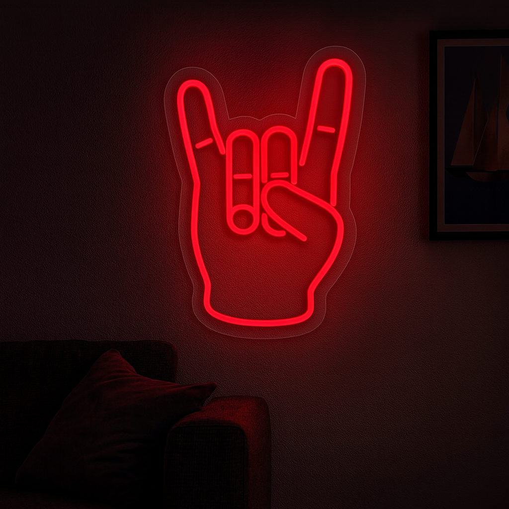 "Rock Hand" Led Neonskylt.