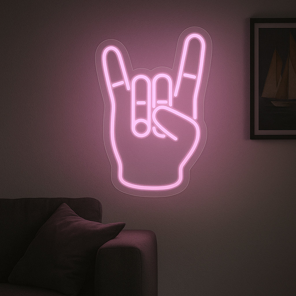 "Rock Hand" Led Neonskylt.
