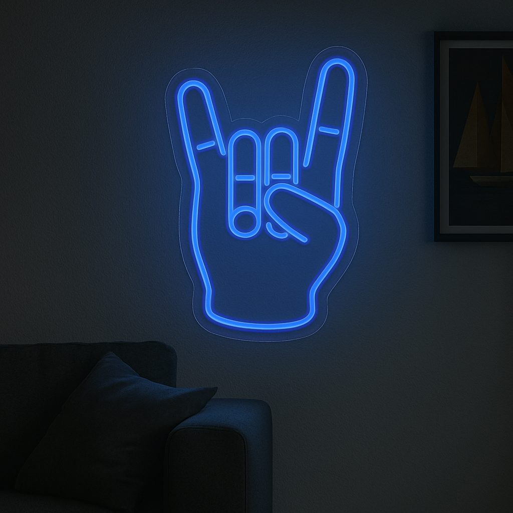 "Rock Hand" Led Neonskylt.