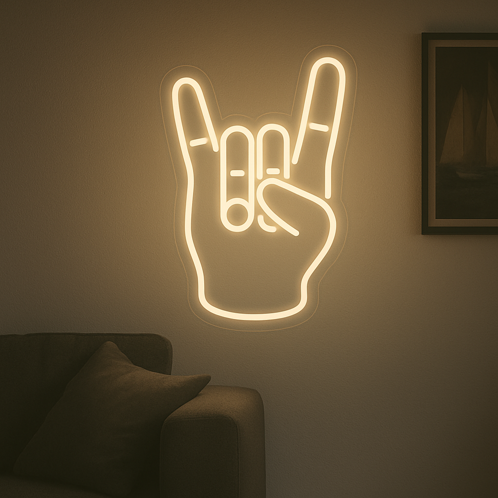 "Rock Hand" Led Neonskylt.