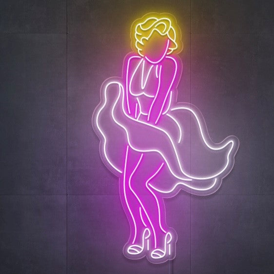 Neonskilt med kunstmotiver