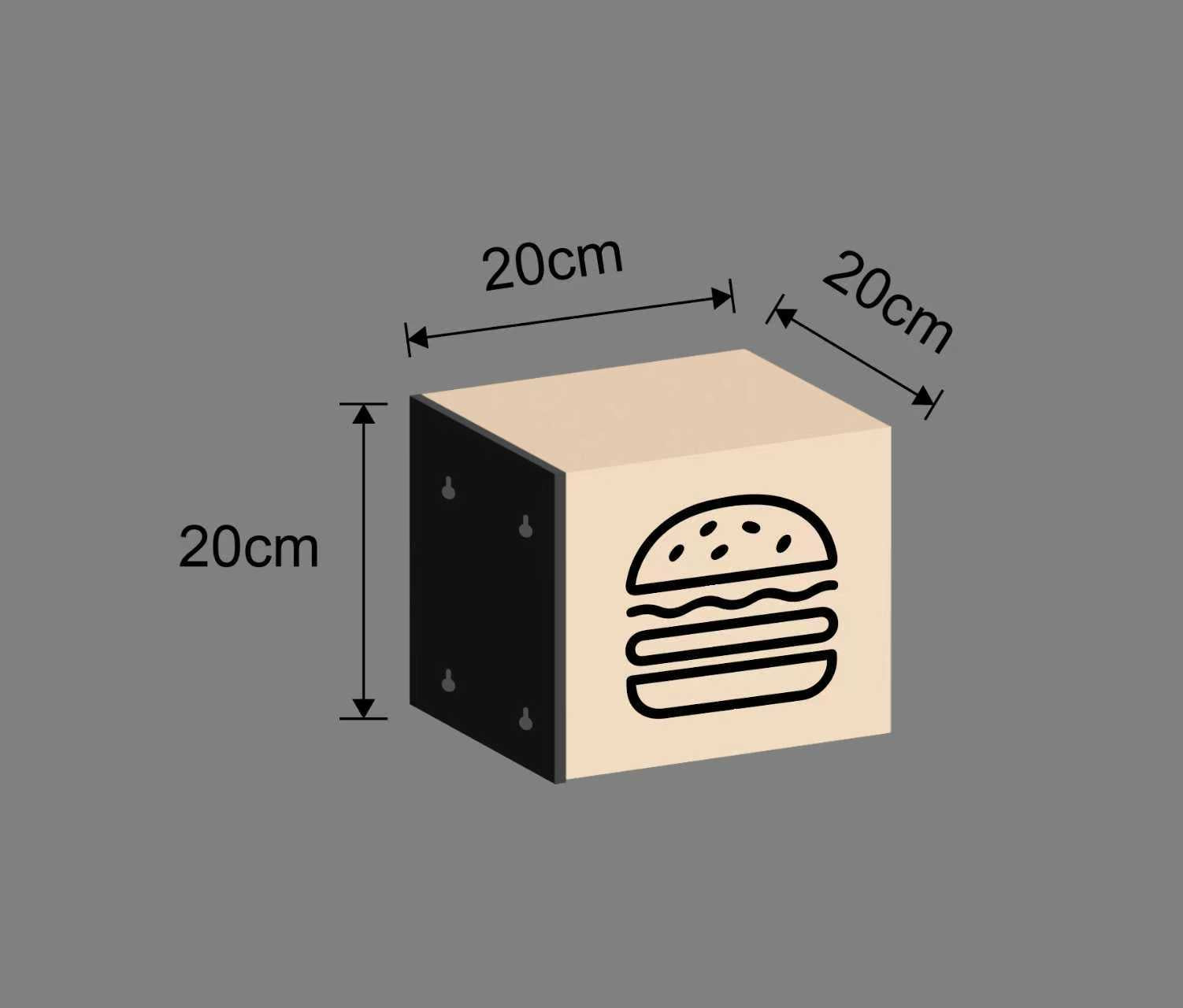"Ljusboks" Burger ikon - Välj din storlek