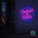 "Cocktails & Drinks" Led neonskylt.