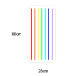 LED-neonskilt, regnbuebånd i loddrette striper, rund kant; 60×28 cm