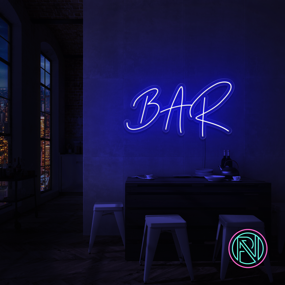 "Bar" Led neonskylt. 55x100cm.
