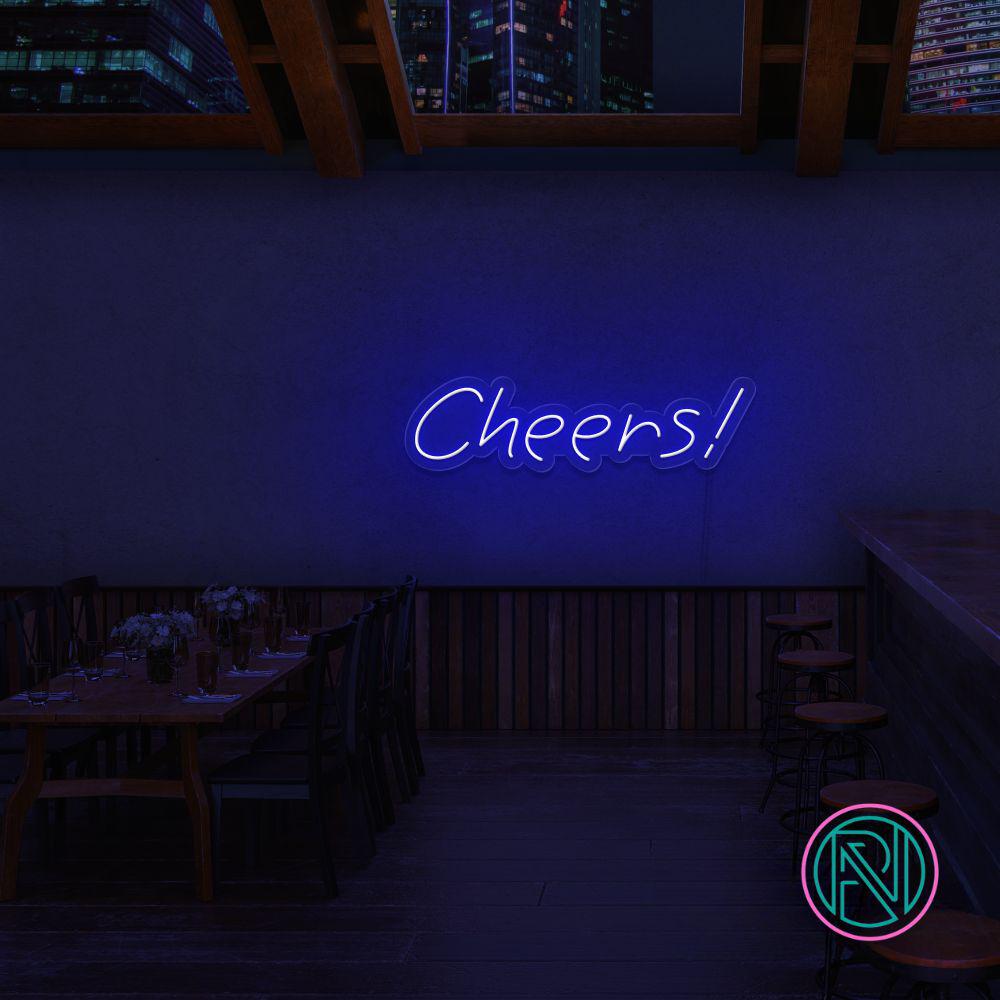 "Cheers!" Led neonskylt.