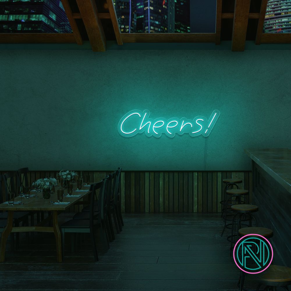 "Cheers!" Led neonskylt.