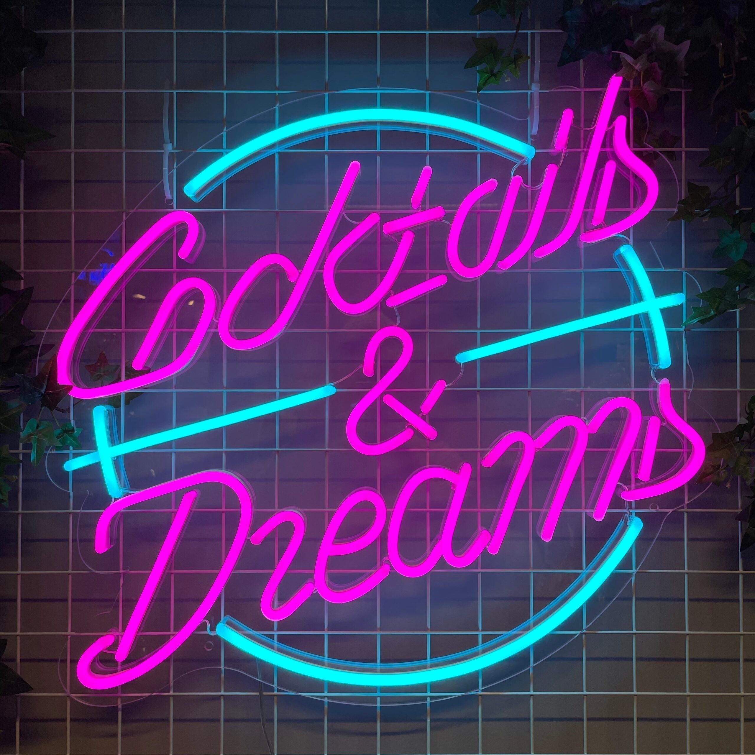 "Cocktails & Dreams" Led neonskylt.