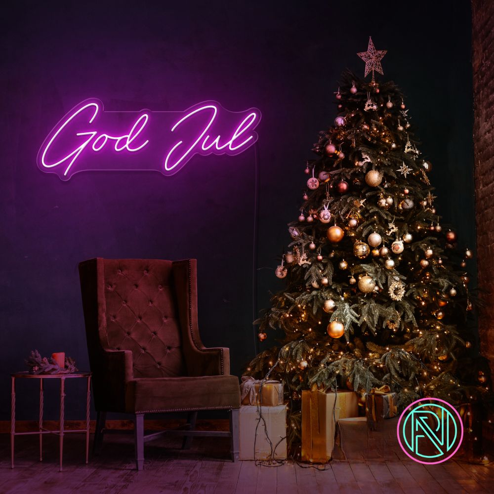 "God Jul" Led neonskylt.