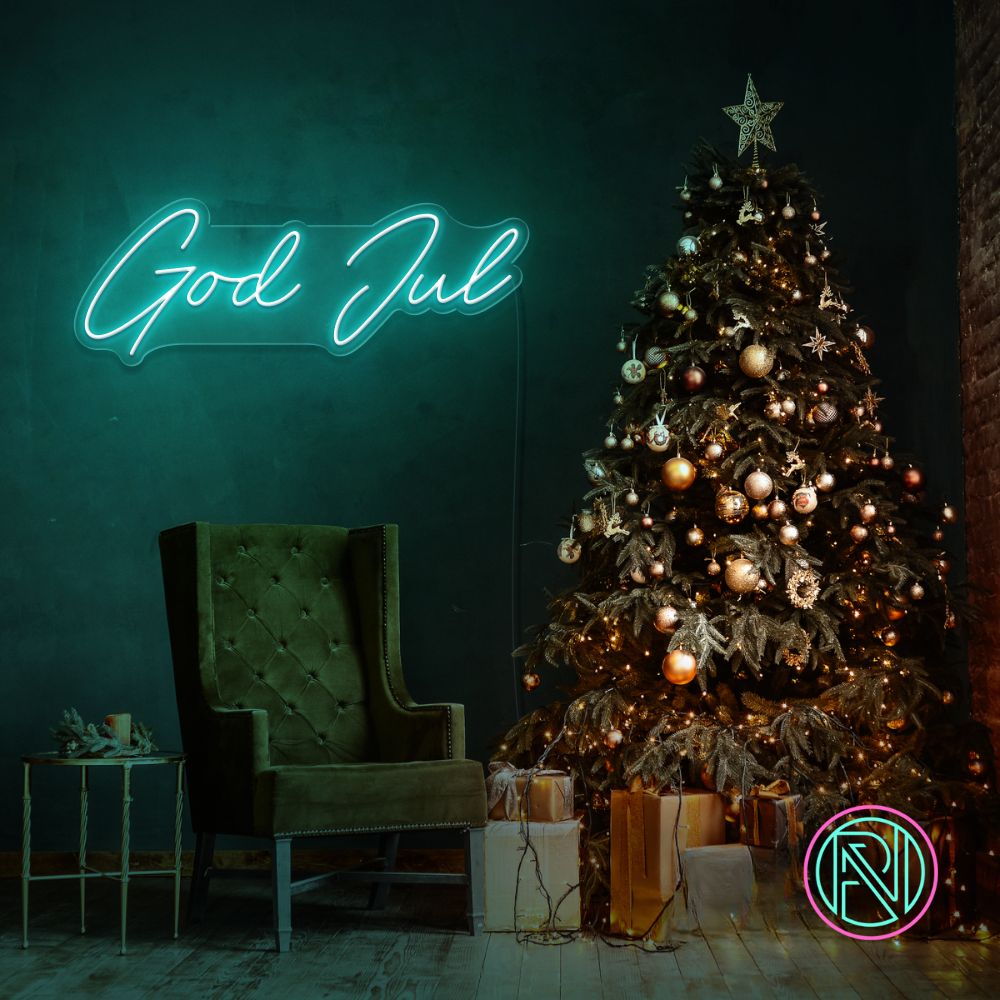 "God Jul" Led neonskylt.