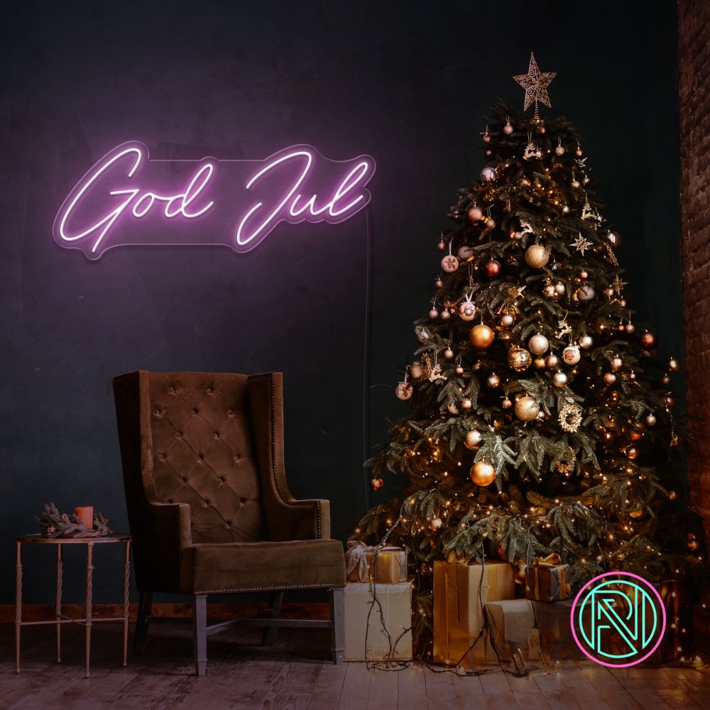 "God Jul" Led neonskylt.