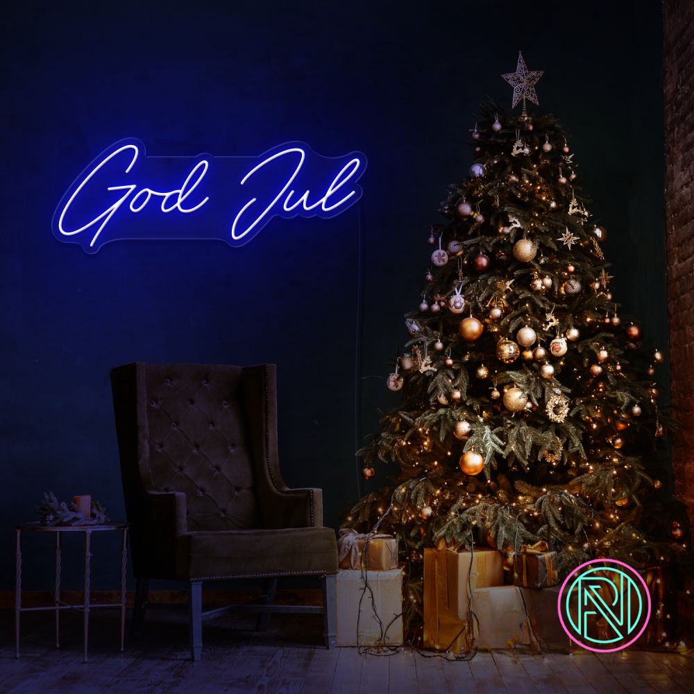 "God Jul" Led neonskylt.