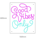 "Good Vibes Only" Led neonskylt. 68x56cm