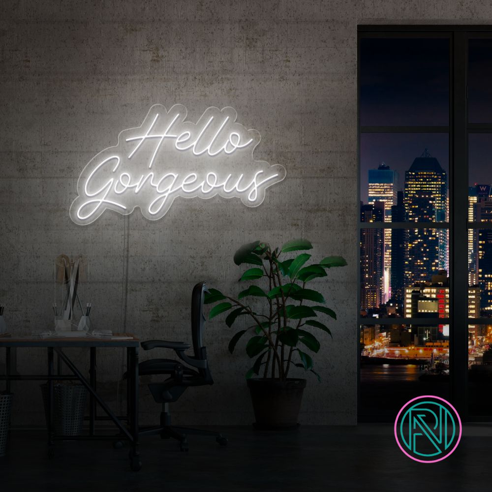 "Hello Gorgeous"Led neonskylt.