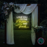 "LOVE YOU TO THE MOON AND BACK " Led neonskylt.