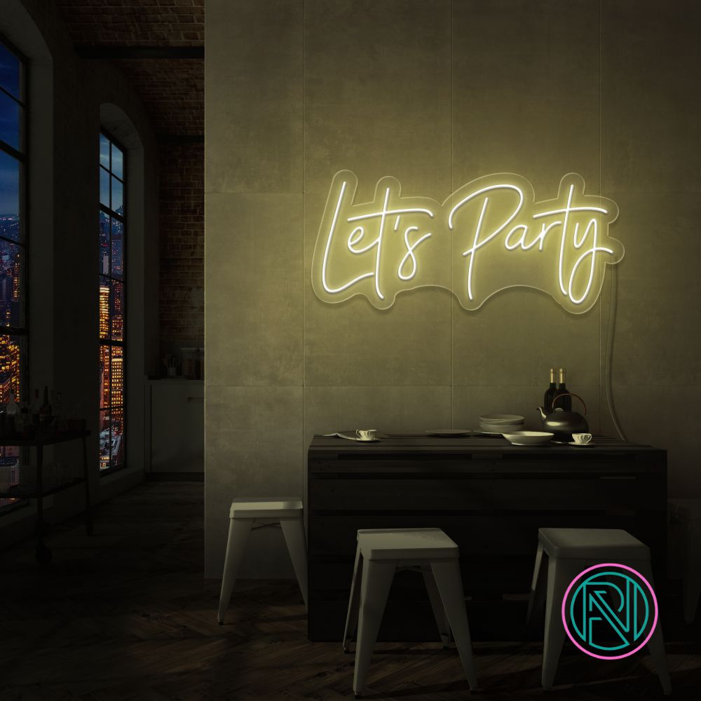 "Let's Party" Led neonskylt.