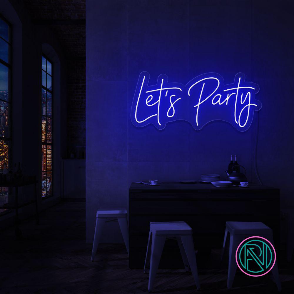 "Let's Party" Led neonskylt.