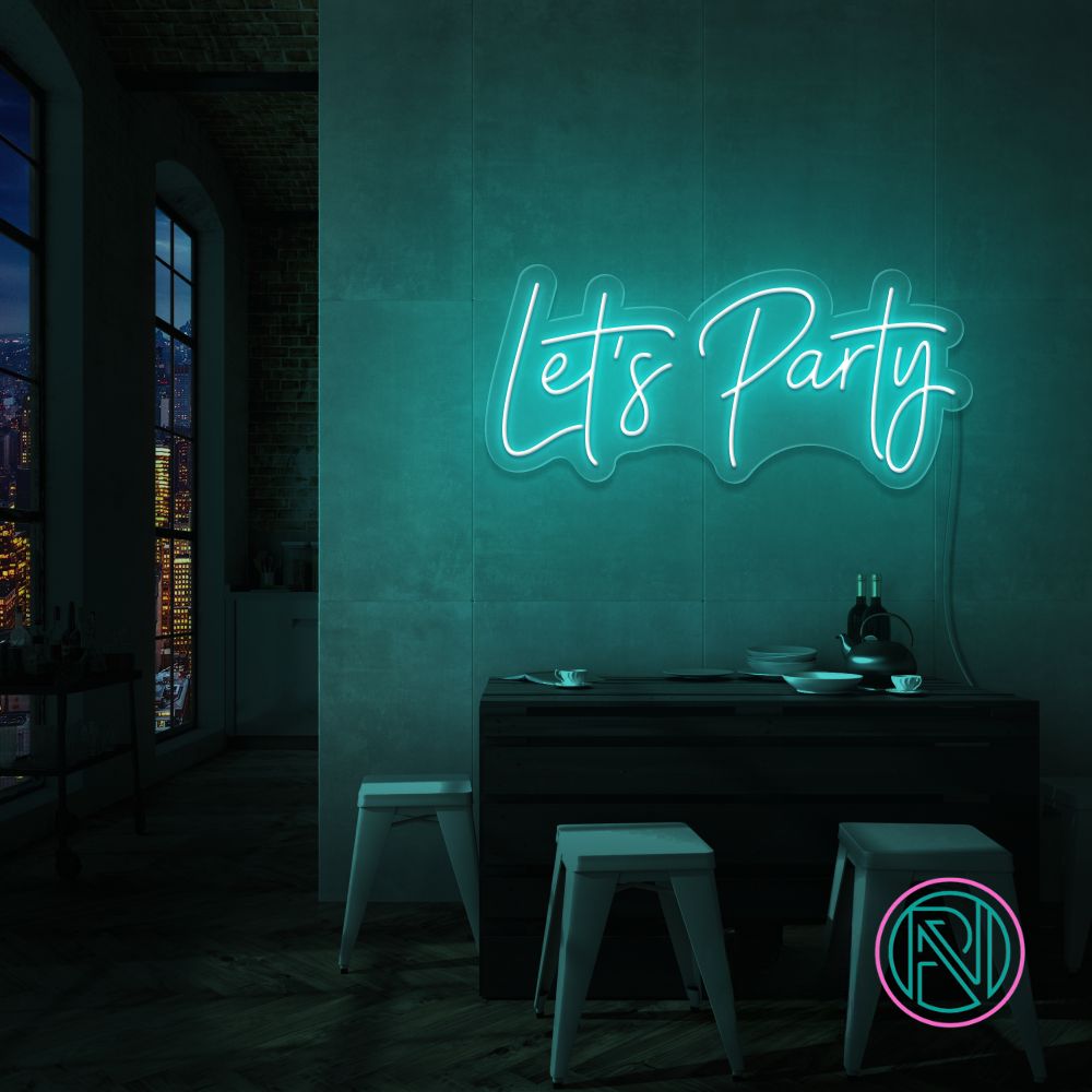 "Let's Party" Led neonskylt.