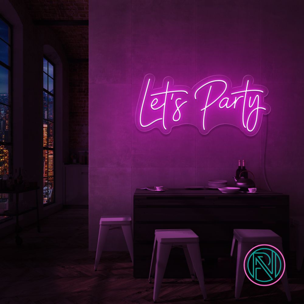 "Let's Party" Led neonskylt.