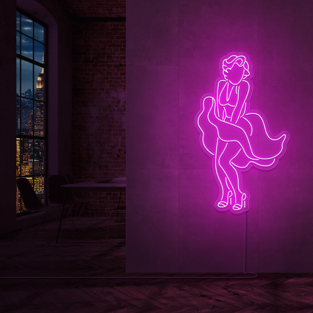 "Marilyn Monroe" Led neonskylt. Svartvit