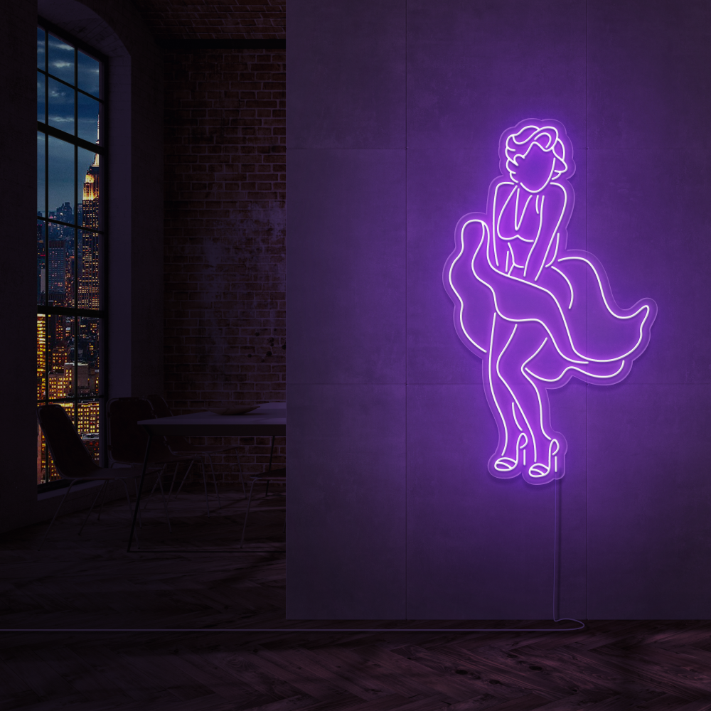 "Marilyn Monroe" Led neonskylt. Svartvit