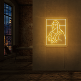 "Mona Lisa" Led neonskylt. Svartvit