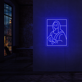 "Mona Lisa" Led neonskylt. Svartvit