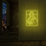 "Mona Lisa" Led neonskylt. Svartvit