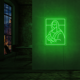 "Mona Lisa" Led neonskylt. Svartvit