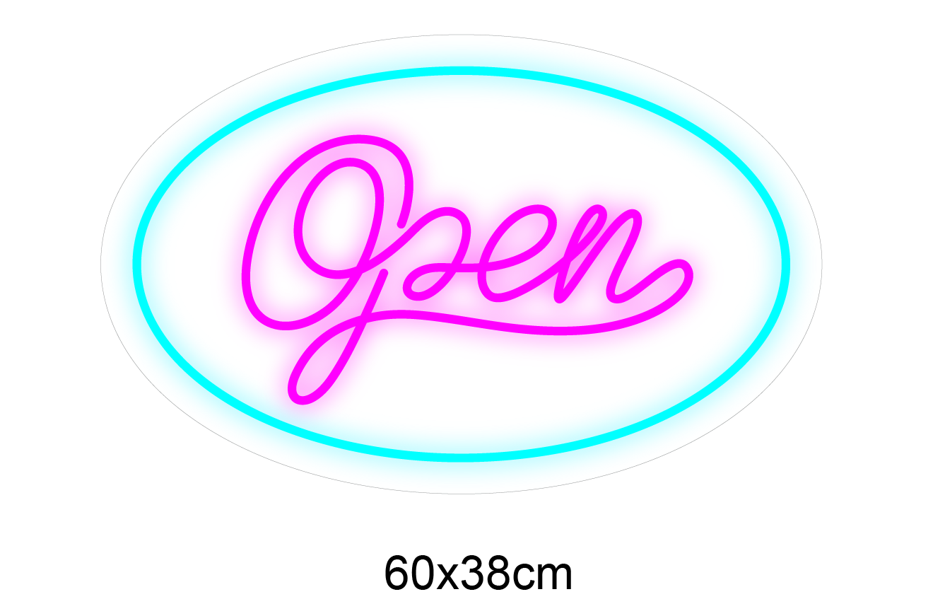 "Open, frame" Led neonskylt