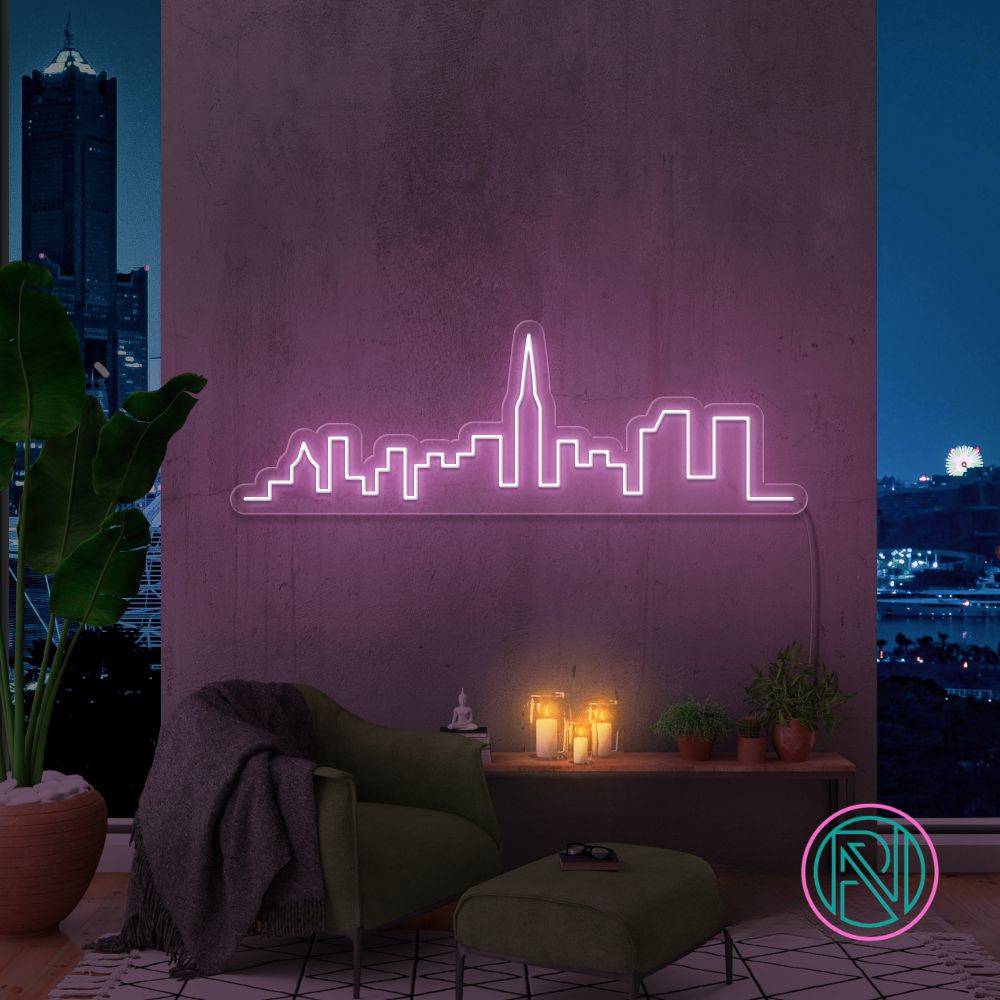 "Skyline" Led neonskylt.