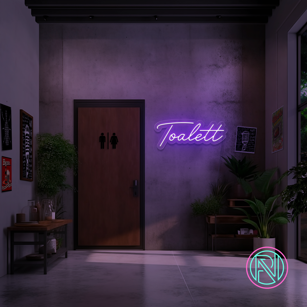 "Toalett" Led neonskylt. 14 färger