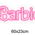 LED neonskilt Barbie, rosa neon, mål 60x23 cm