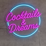 "Cocktails & Dreams" Classic - Led neonskylt.