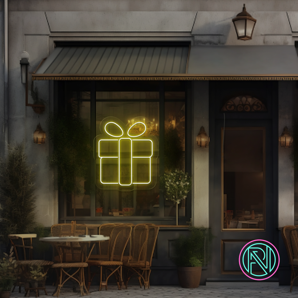 "Presentbox" Led neonskylt.
